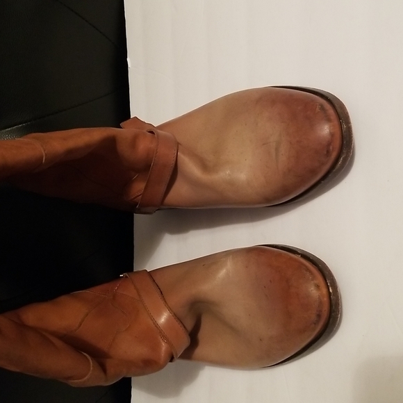 Golden Goose Carlyle Leather Boots Cognac Brown Distressed Vintage Style - Picture 4 of 16